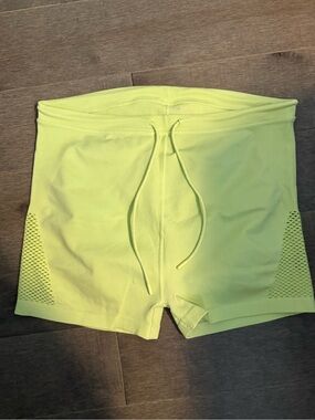 Women's High-Rise Lime Green Active Shorts
